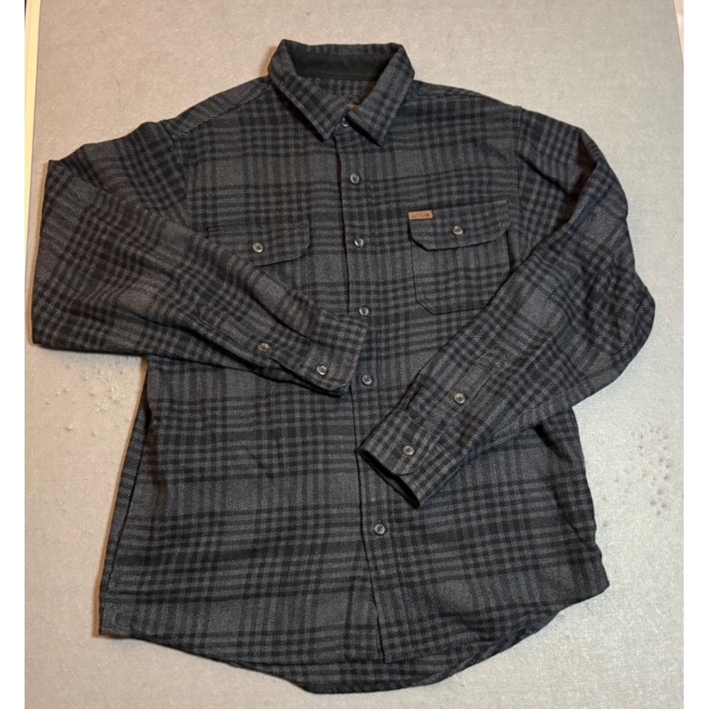 Orvis Men's Size M Gray and Black Plaid Heavy Weight Flannel Shirt - Picture 5 of 7
